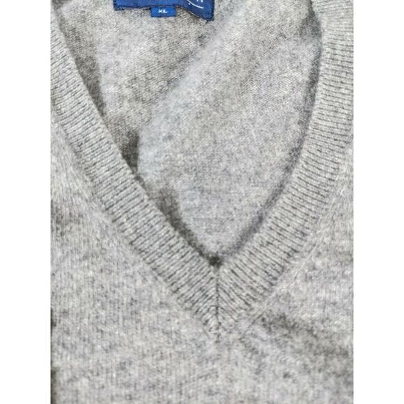 J. McLaughlin Mens Cashmere Sweater XL Gray V-Neck Soft - Picture 3 of 9